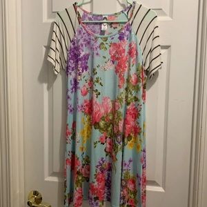 Floral and stripe dress